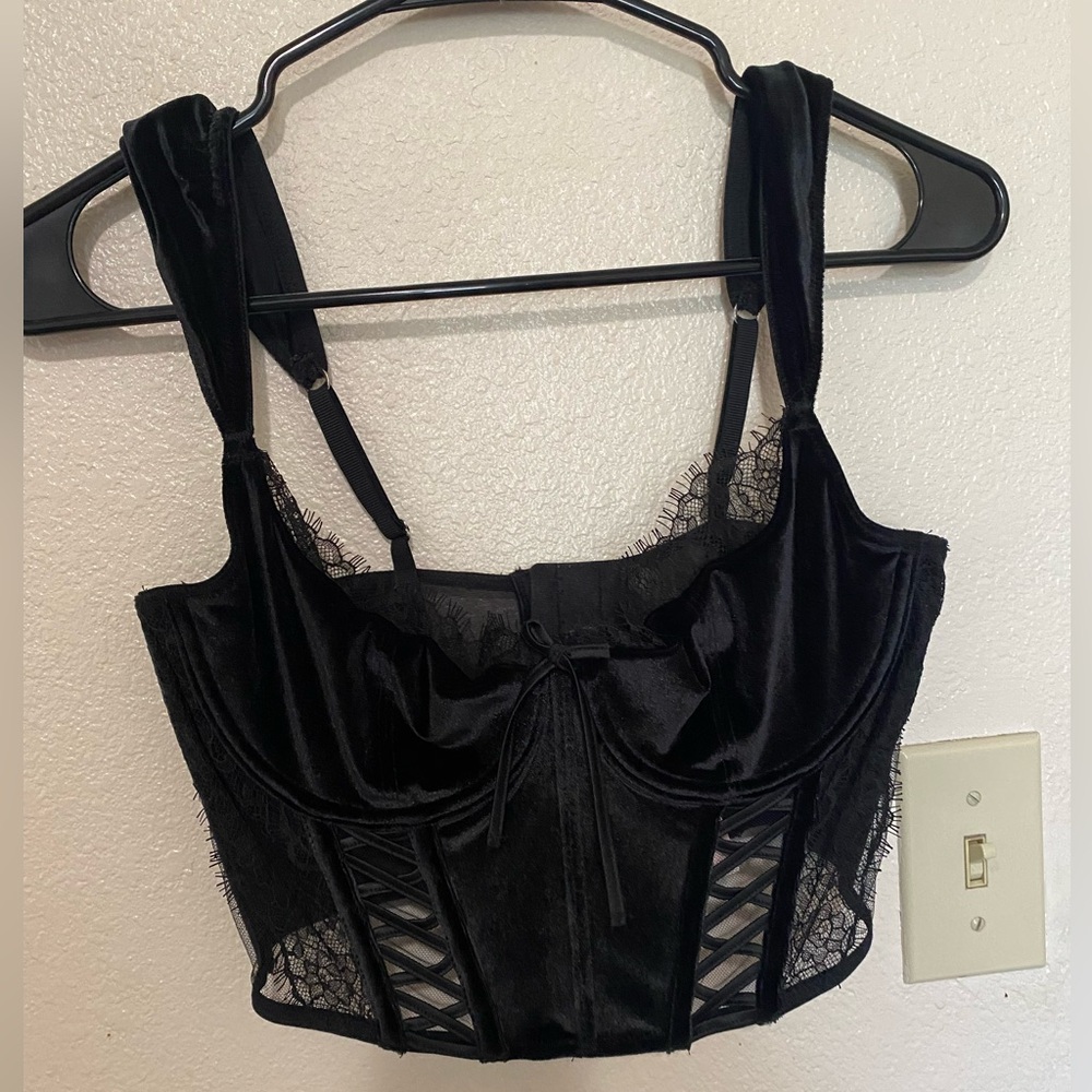 Elegant Black Lace Corset Top